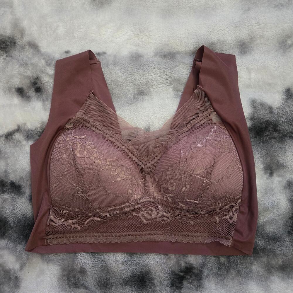 Women’s Wireless Seamless T‑Shirt Bra Brown Small Smooth Comfort Wirefree NWOT